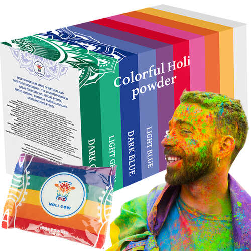 Poudre Holi colorée - set 10x100g