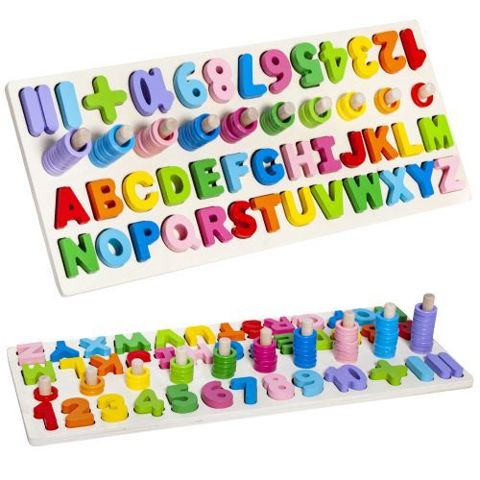 Puzzle alphabet et chiffres en bois