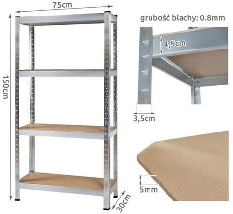 Rack de stockage 150x75x30