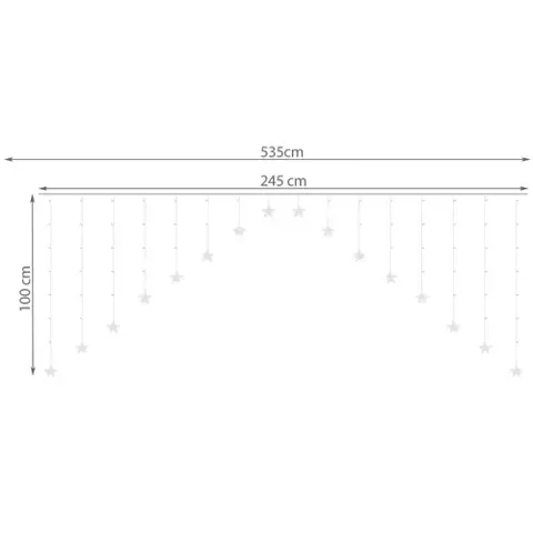 Rideau lumineux 136LED USB blanc chaud KŚ19738