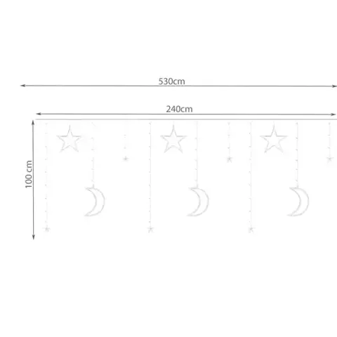 Rideau lumineux 138 LED USB - blanc froid KŚ19756