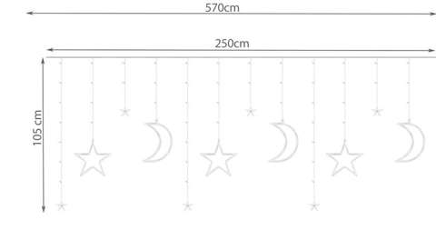 Rideau lumineux 138LED - blanc chaud 31V KŚ11329