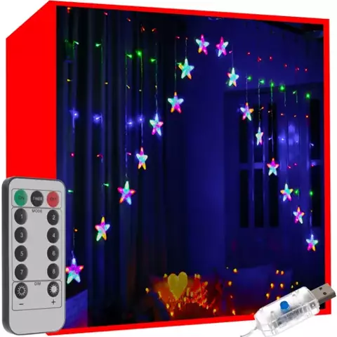 Rideau lumineux USB 136LED - multicolore KŚ19772