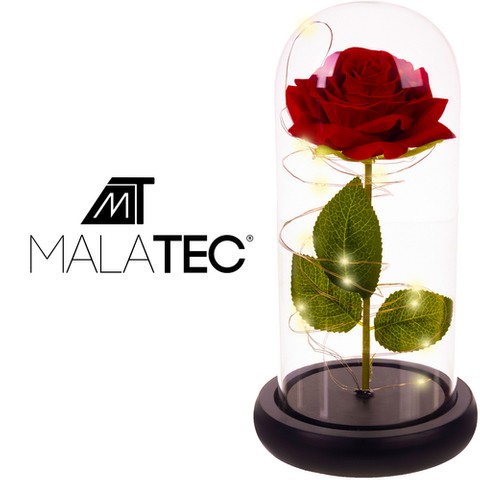 Rose en verre - lumineuse Malatec 21619