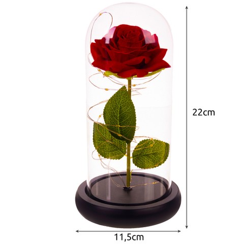 Rose en verre - lumineuse Malatec 21619