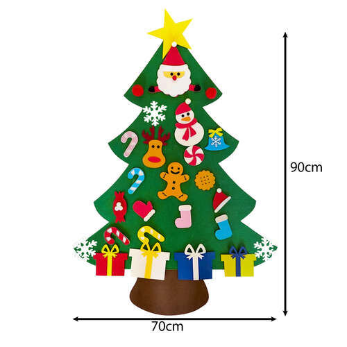 Sapin de Noël en feutre avec décorations 24856