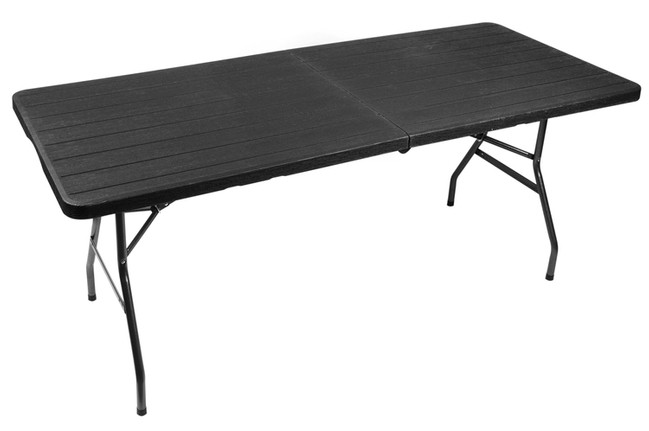 Table de jardin pliante, noire, 180 cm