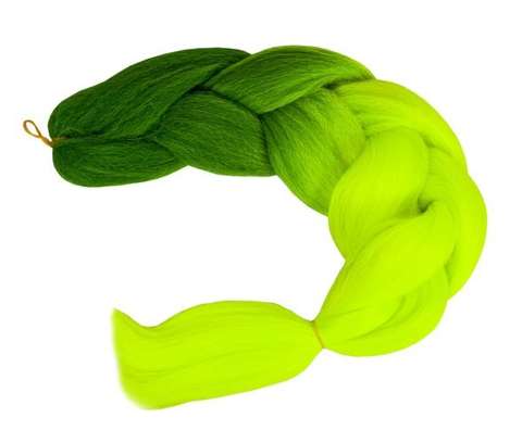 Tresses de cheveux synthétiques ombre vert/néonW10344