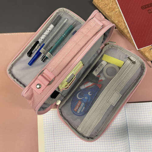 Trousse double pliable - rose Maaleo 24517