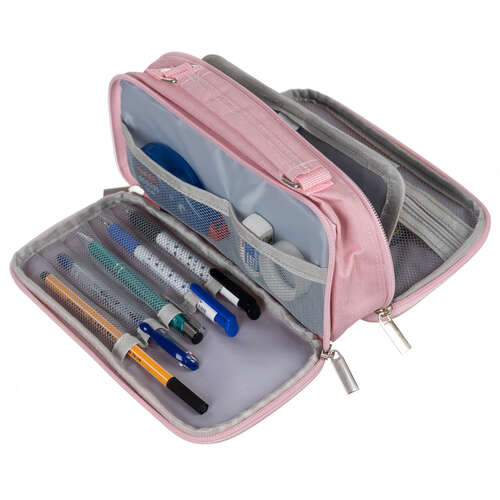 Trousse double pliable - rose Maaleo 24517