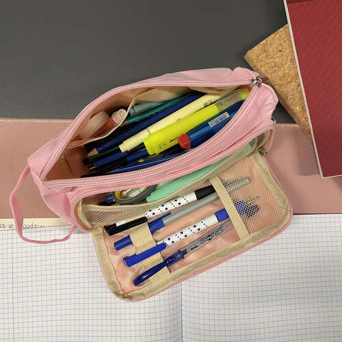 Trousse double pliable - rose Maaleo 24519