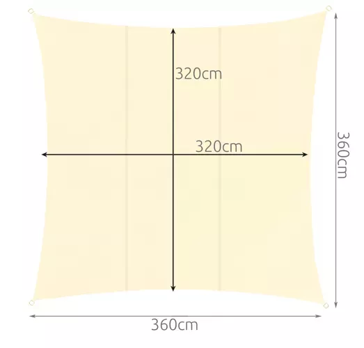 Voile d&#39;ombrage 3,6x3,6m Gardlov 23165