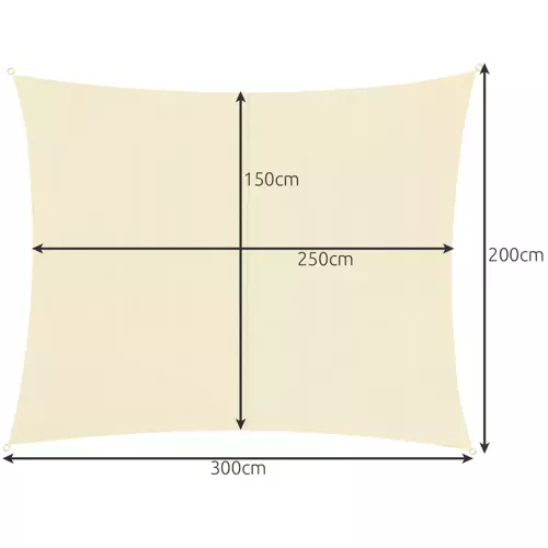 Voile d'ombrage 3x2m - beige Gardlov 23163