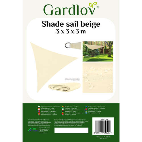 Voile d'ombrage 3x3x3 beige Gardlov 23146