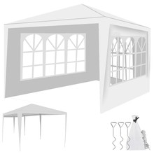 Gartenpavillon 4 Wände 3x3m weiß P12875