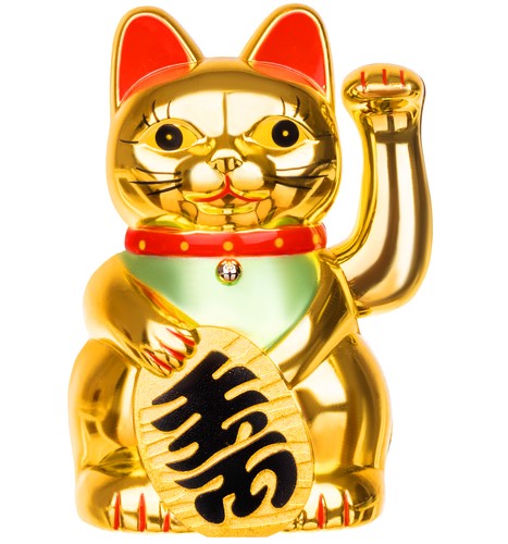 Chinesische Winke-Katze gold, Amazing Crystal Gifts online kaufen