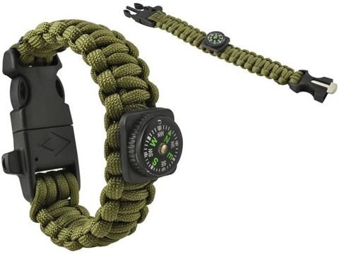 SURVIVAL-Armband mit Accessoires – grün