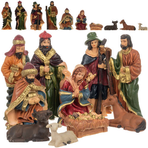 Weihnachtsfiguren für die Krippe - Set mit 10 Stück. Ruhhy 