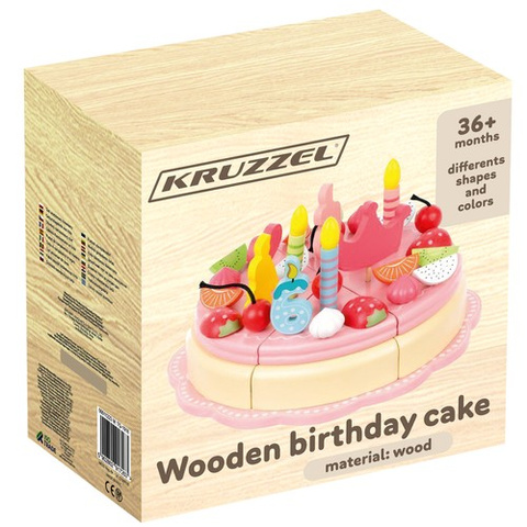 Wooden birthday cake