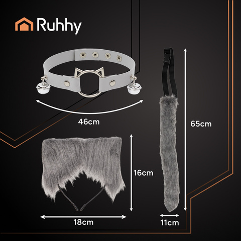 Strój kota/lisa 3el. szary Ruhhy 26586