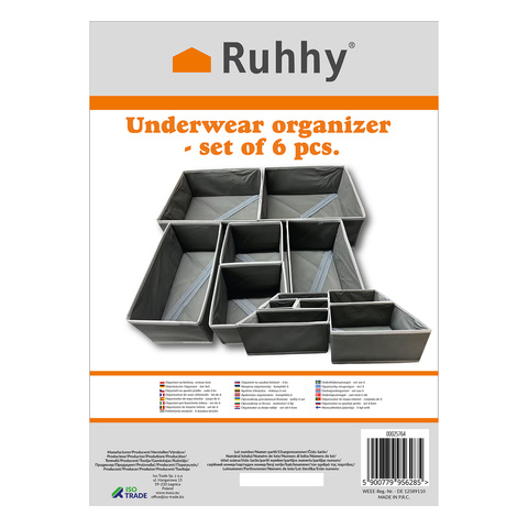 Organisateur de sous-vêtements - lot de 6 Ruhhy 25764