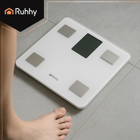 LCD bathroom scale - analytical white Ruhhy 20676