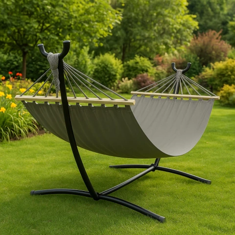 Hamac de jardin 200x150cm Gardlov avec cadre 25466