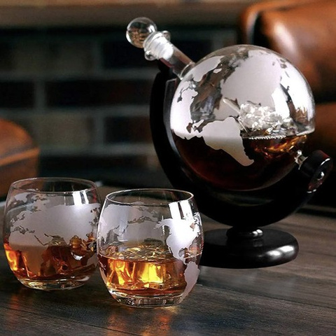 Decanter - globe - whiskey set Malatec 22553