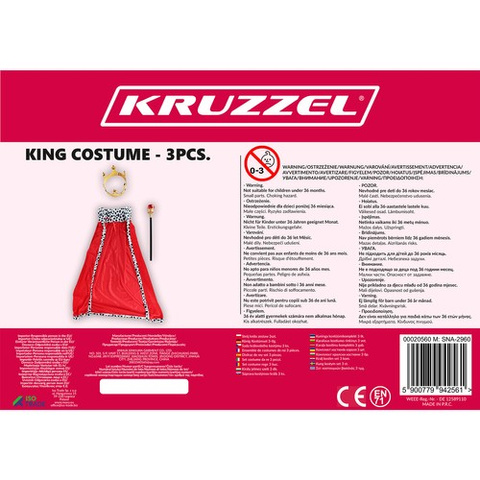 Ensemble de costumes de roi 3 pièces. Kruzzel 20560