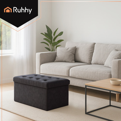 Gray velvet pouf 76x38x38cm Ruhhy 26130