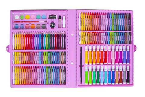 Painting set in a suitcase 168 pcs pink