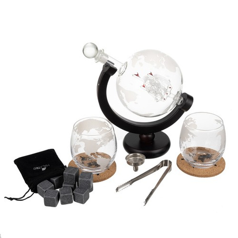 Decanter - globe - whiskey set Malatec 22553