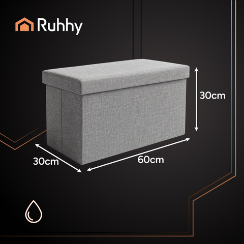 Pilkas audinio pufas 60x30x30 cm Ruhhy 25996