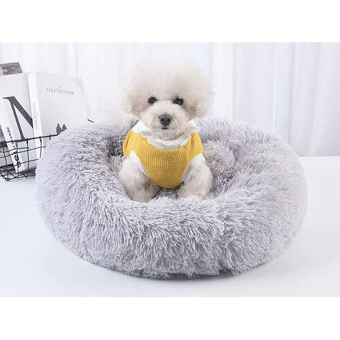 Hairy dog bed gray 22759
