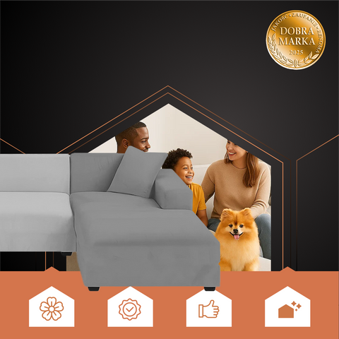 Sofabezug 145-185cm dunkelgrau Ruhhy 26037