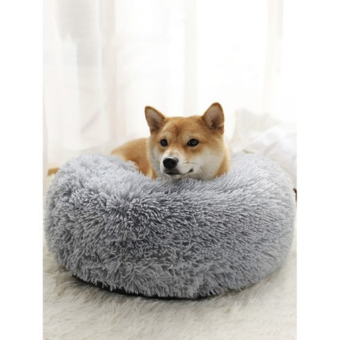 Hairy dog bed gray 22759