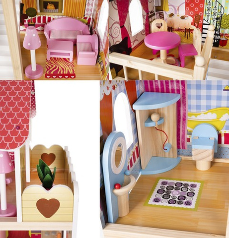 Wooden dollhouse - villa D11252