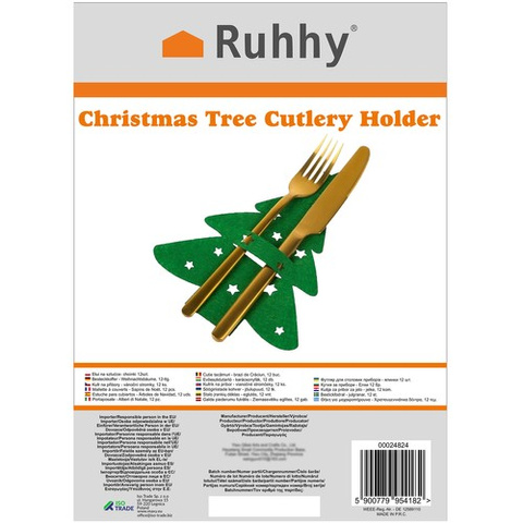 Mallette à couverts - Sapins de Noël, 12 pcs. Ruhy 24824