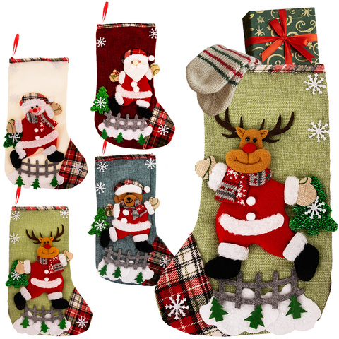 Chaussettes de Noël décoratives, lot de 4, Ruhhy 26467
