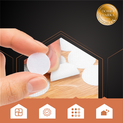 Self-adhesive Velcro 18mm 500pcs white Ruhhy 25884