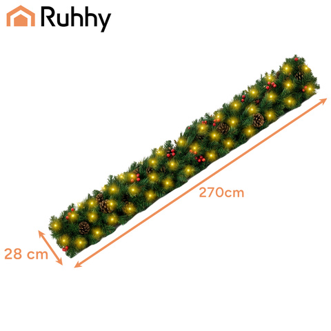 Christmas tree garland 2.7m HQ with lights Ruhhy 22325