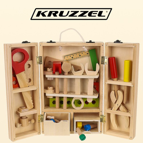 Coffret + set d&#39;outils en bois 22697