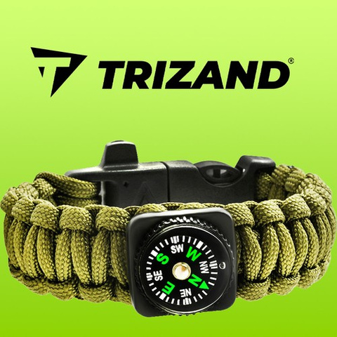 SURVIVAL bracelet with accessories - green