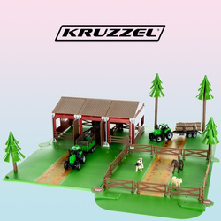 Bauernhof mit Tieren + 2 Bauernwagen 22404