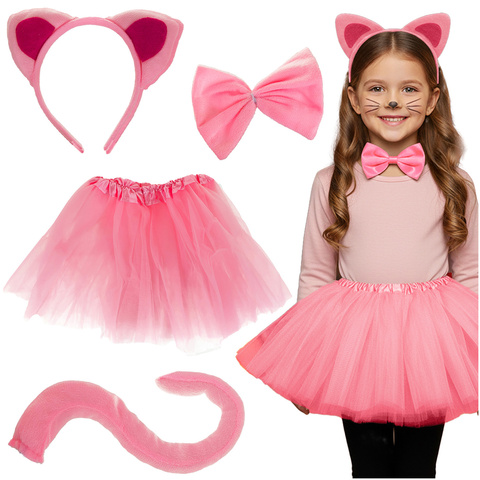 Costume de chaton rose 4 pièces Kruzzel 26517