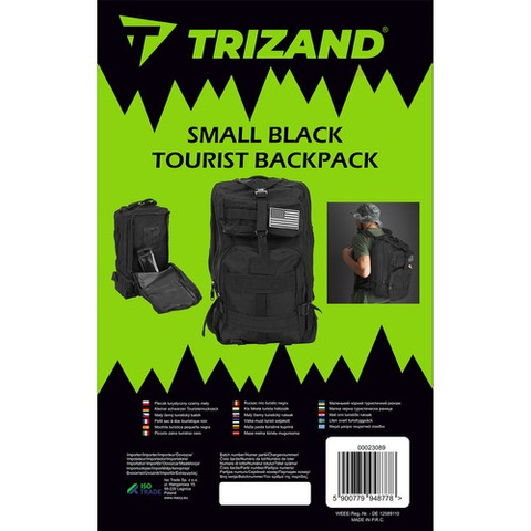 Kleiner schwarzer Touristenrucksack 23089
