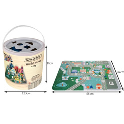 Holzklötze - Stadt 100 Stk. Kruzzel 19159