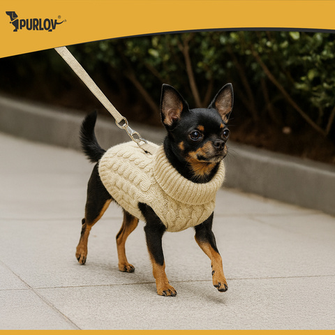 Dog/cat clothes size S beige Purlov 26216