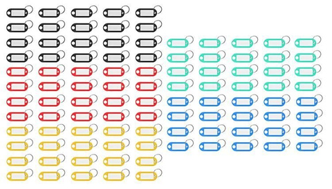 Jeu de porte-clés/identification de clé 100 pièces 