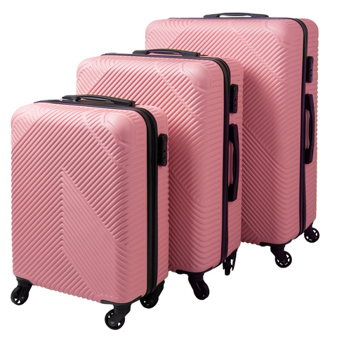 3 viename lagaminų rinkinys – rožinis Trizand 26663